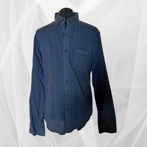 J Crew Button Down Shirt Black/Navy Stripes